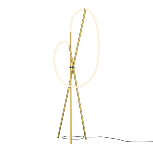 LED Stehlampe Tripod dimmbar Messing 162 cm 36 W 3000 K