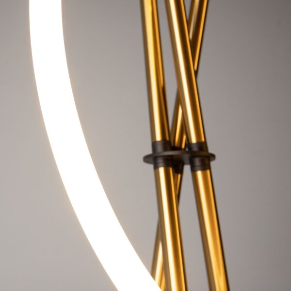 LED Stehlampe Tripod dimmbar Messing 162 cm 36 W 3000 K