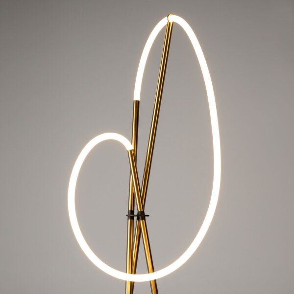 LED Stehlampe Tripod dimmbar Messing 162 cm 36 W 3000 K