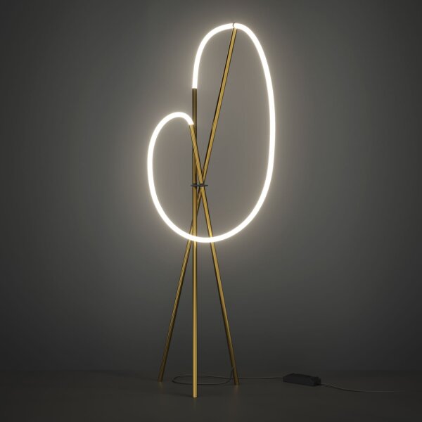 LED Stehlampe Tripod dimmbar Messing 162 cm 36 W 3000 K