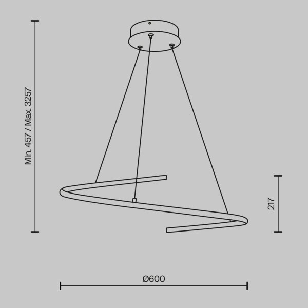 LED Pendelleuchte Schwarz dimmbar L:60 cm 3000-4000 K