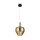 Runde Pendelleuchte Glas Schirm Gold Schwarz E27 Ø20 cm