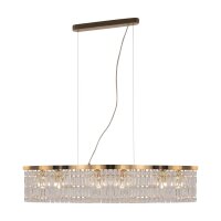 Hängelampe Glas Metall Gold 93 cm lang E14 6-flammig
