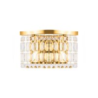 Wandlampe Glas Metall Gold H:18 cm E14 2-flammig Modern