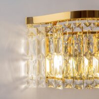 Wandlampe Glas Metall Gold H:18 cm E14 2-flammig Modern