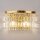 Wandlampe Glas Metall Gold H:18 cm E14 2-flammig Modern