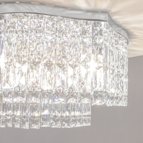 Deckenlampe Glas Metall in Chrom Ø45 cm E14 6-flammig
