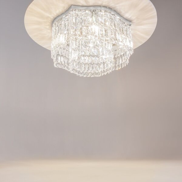 Deckenlampe Glas Metall in Chrom Ø45 cm E14 6-flammig
