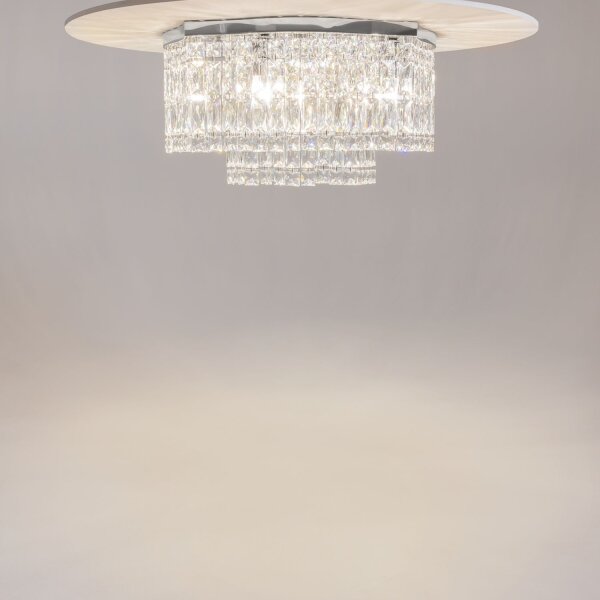 Deckenlampe Glas Metall in Chrom Ø45 cm E14 6-flammig