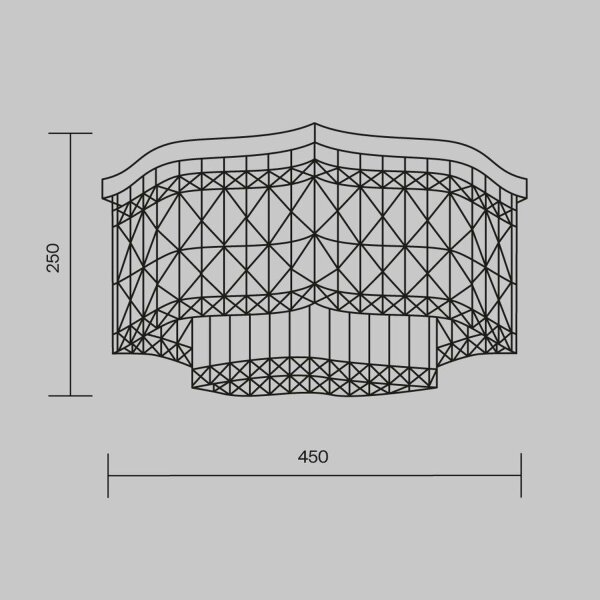 Deckenlampe Glas Metall in Chrom Ø45 cm E14 6-flammig
