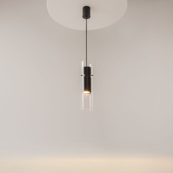 Moderne Pendelleuchte Glas Aluminium Ø8 cm rund GU10