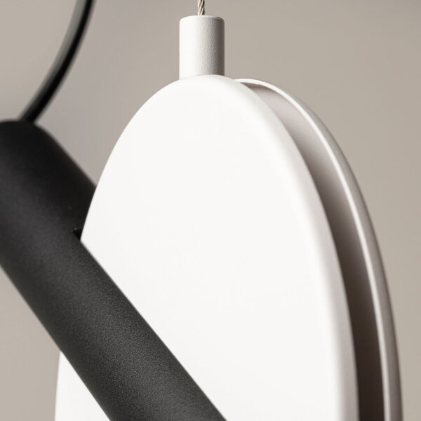 LED Hängelampe Metall Weiß Schwarz L:30 cm 3000 K 5 W