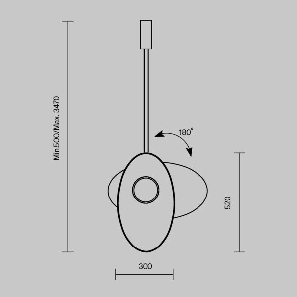 LED Hängelampe Weiß verstellbar L:52 cm 3000 K 500 lm