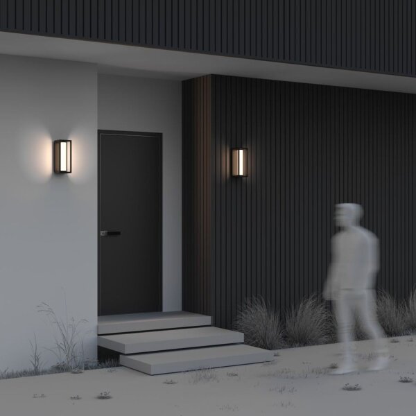 LED Außenleuchte Schwarz IP54 H:35,5 cm 3000 K Outdoor