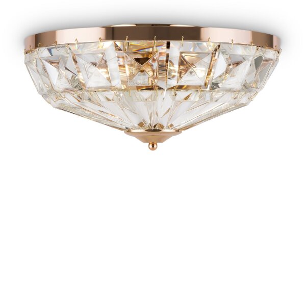 Deckenleuchte Glas Metall Gold Ø39,6 cm E14 4-flammig