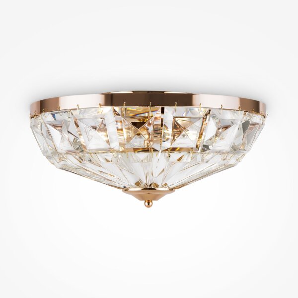 Deckenleuchte Glas Metall Gold Ø39,6 cm E14 4-flammig