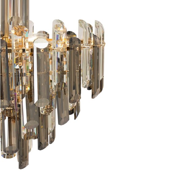 Pendelleuchte Glas Metall Gold Ø48,8 cm E14 Kristall