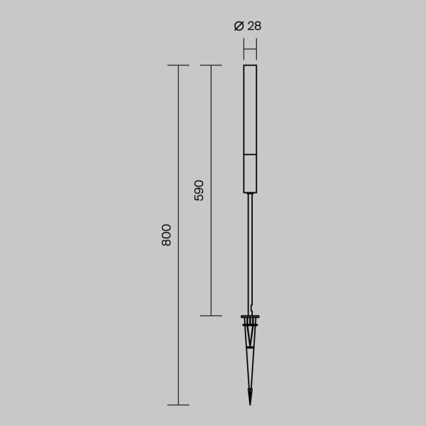 LED Wegeleuchte Erdspieß Aluminium IP65 80 cm 3000 K