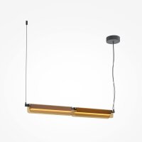 LED Hängelampe Glas in Bernstein Messing 93 cm 3000 K