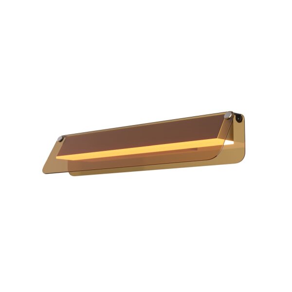 LED Wandleuchte Glas Bernstein Messing B:43 cm 3000 K