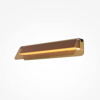 LED Wandleuchte Glas Bernstein Messing B:43 cm 3000 K