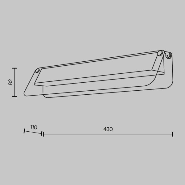 LED Wandleuchte Glas Grau Messing B:43 cm 10 W 3000 K
