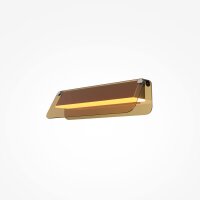 LED Wandleuchte Glas Bernstein Messing B:30 cm 3000 K