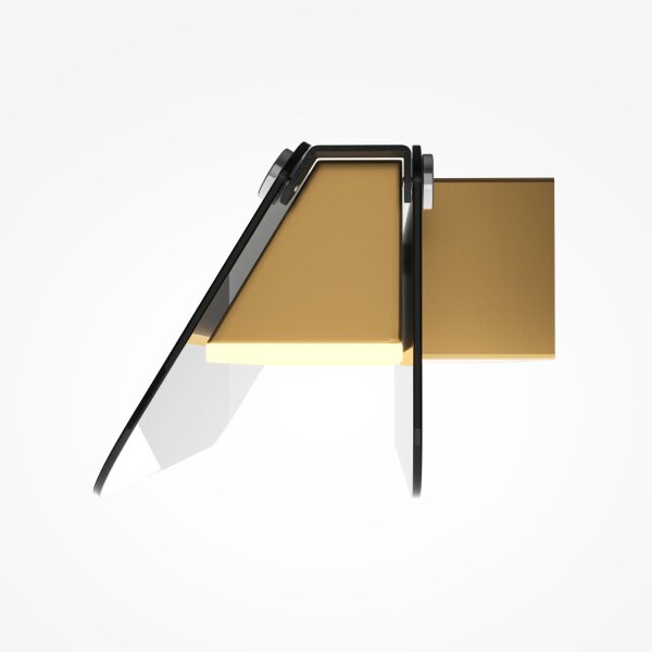 LED Wandleuchte Glasschirm Grau Messing B:30 cm 3000 K