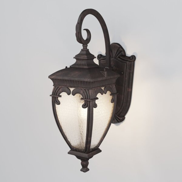 Wandlampe Glas Aluminium Bronze Antik IP44 E27 H:48 cm
