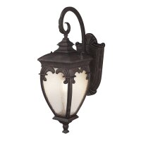 Wandlampe Glas Aluminium Bronze Antik IP44 E27 H:48 cm