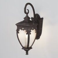 Wandlampe Glas Aluminium Bronze Antik IP44 E27 H:48 cm