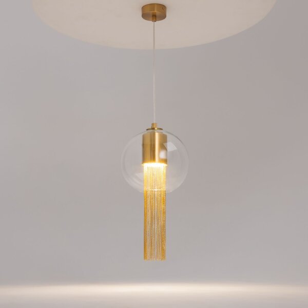Hängelampe Glas Metall in Bronze B:20 cm GU10 Modern