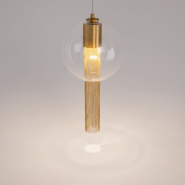 Hängelampe Glas Metall in Bronze L:25 cm GU10 Modern
