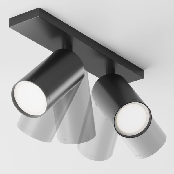 Deckenstrahler Schwarz 34,4 cm GU10 2-flammig flexibel
