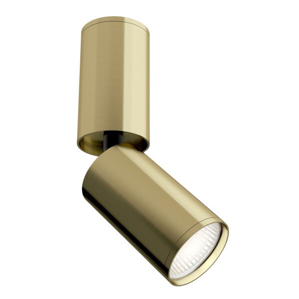 Deckenspot Aluminium in Messing beweglich GU10 L:5,2 cm