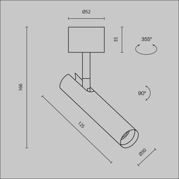 LED Deckenstrahler flexibel Schwarz L:3 cm 6 W 3000 K