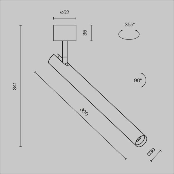 LED Deckenstrahler flexibel Schwarz H:34 cm 6 W 3000 K