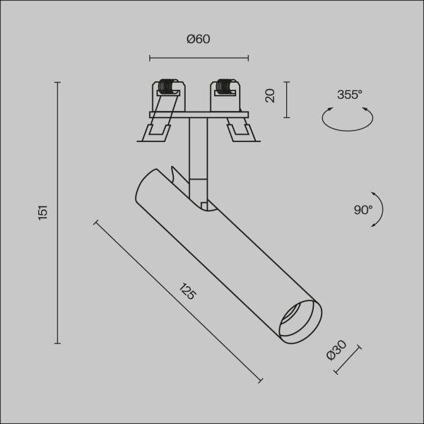 LED Einbauleuchte Aluminium Weiß Ø3 cm rund 6 W 3000 K