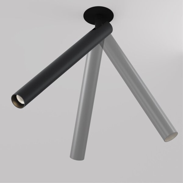 Runde LED Einbauspot Aluminium Schwarz H:32 cm 3000 K
