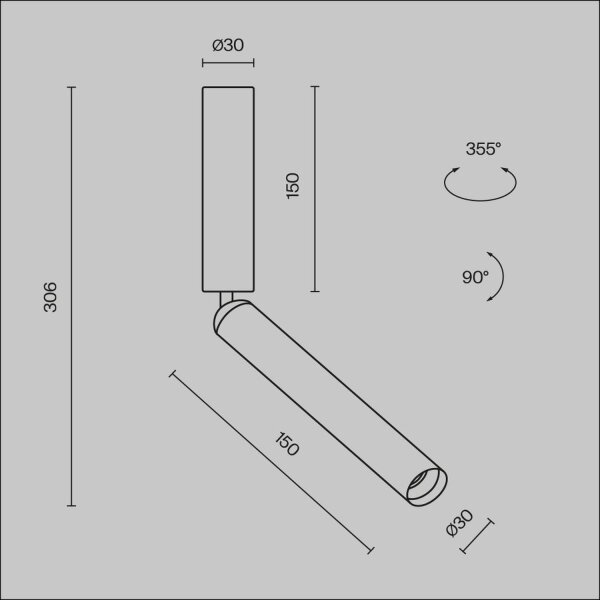 LED Deckenspot schwenkbar in Messing L:3 cm 6 W 3000 K