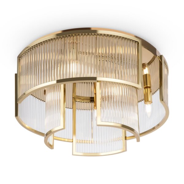 Runde Deckenlampe Glas Metall Gold E14 Ø55,4 cm Modern