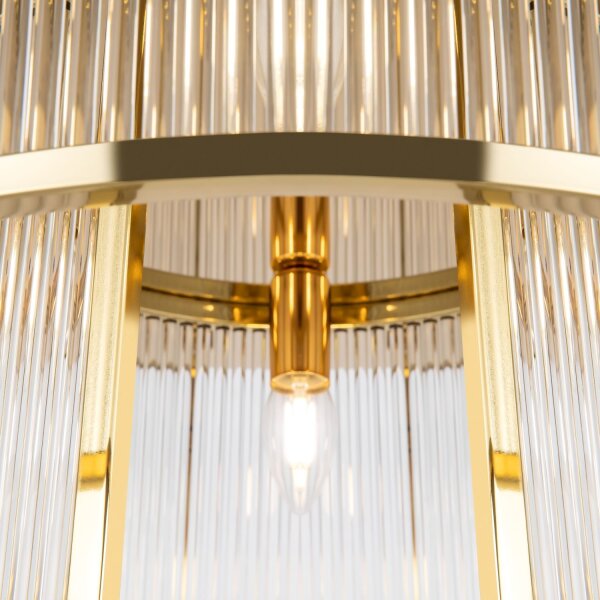 Runde Deckenlampe Glas Metall Gold E14 Ø55,4 cm Modern