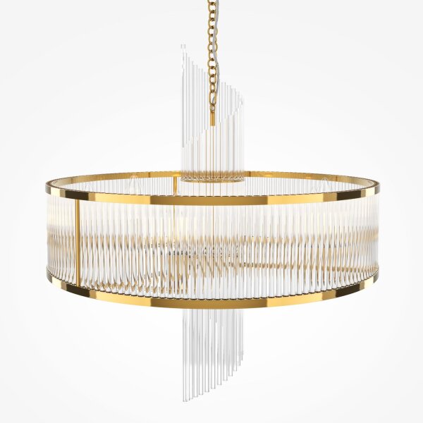 Kronleuchter Glas Metall Gold E14 Ø58 cm rund 6-flammig