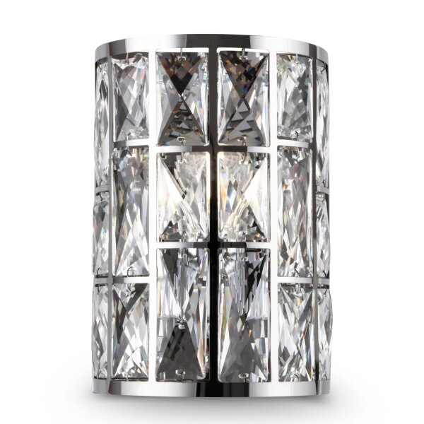 Wandlampe Kristall Glas Chrom Esszimmer E27 B:14,6 cm