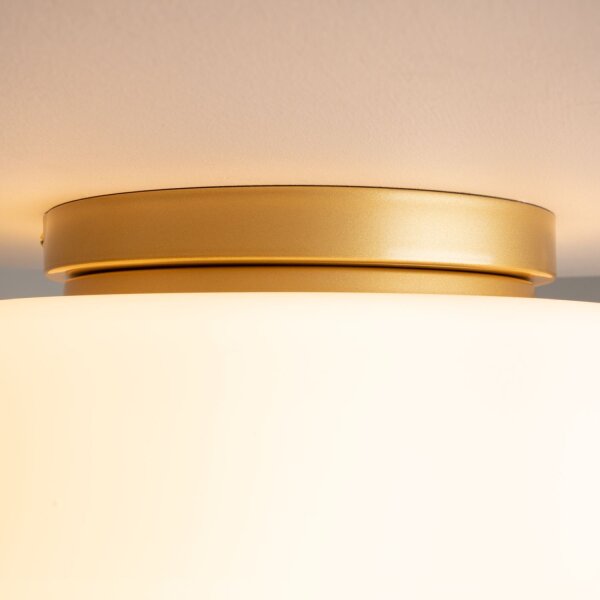Runde Deckenlampe Glas Gold Ø31,5 cm E27 blendarm