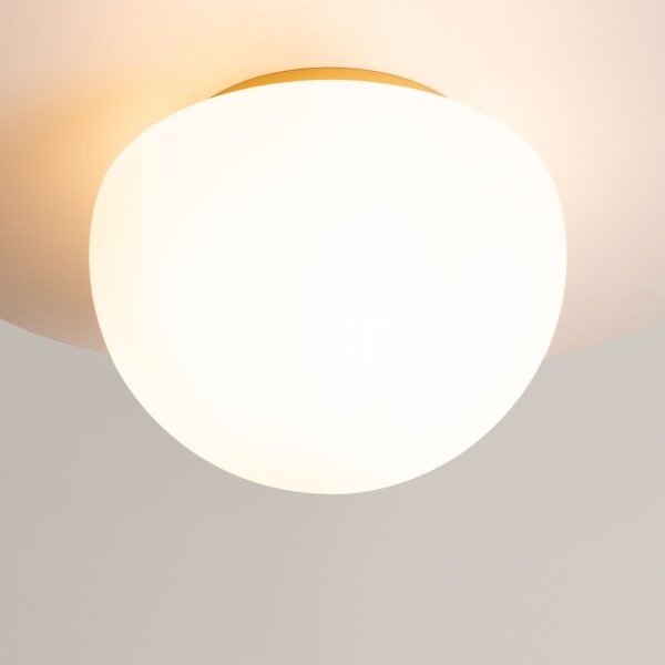 Runde Deckenlampe Glas Gold Ø31,5 cm E27 blendarm