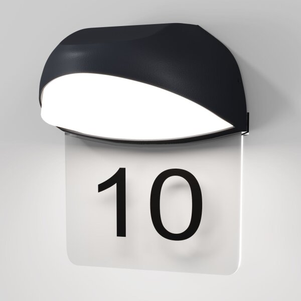 LED Hausnummernleuchte Aluminium IP65 H:18,4 cm 3000 K