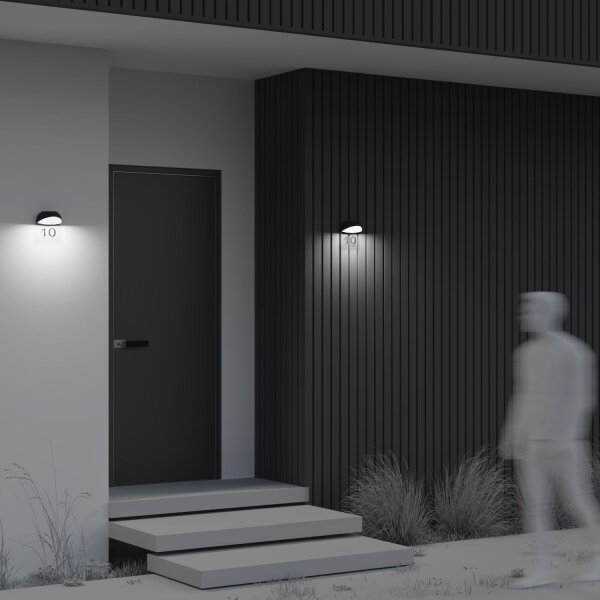 LED Hausnummernleuchte Aluminium IP65 H:18,4 cm 3000 K