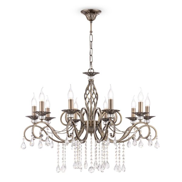 Kronleuchter Klassisch in Bronze L:85 cm E14 10-flmg