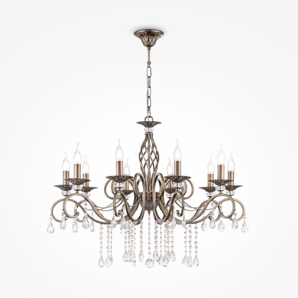 Kronleuchter Klassisch in Bronze L:85 cm E14 10-flmg